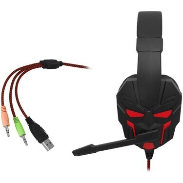 FRISBY  FHP-G1414B Stereo USB+3.5mm Jack Led Aydınlatma Siyah/Kırmızı Gaming Mikrofonlu Kulaklık-91197