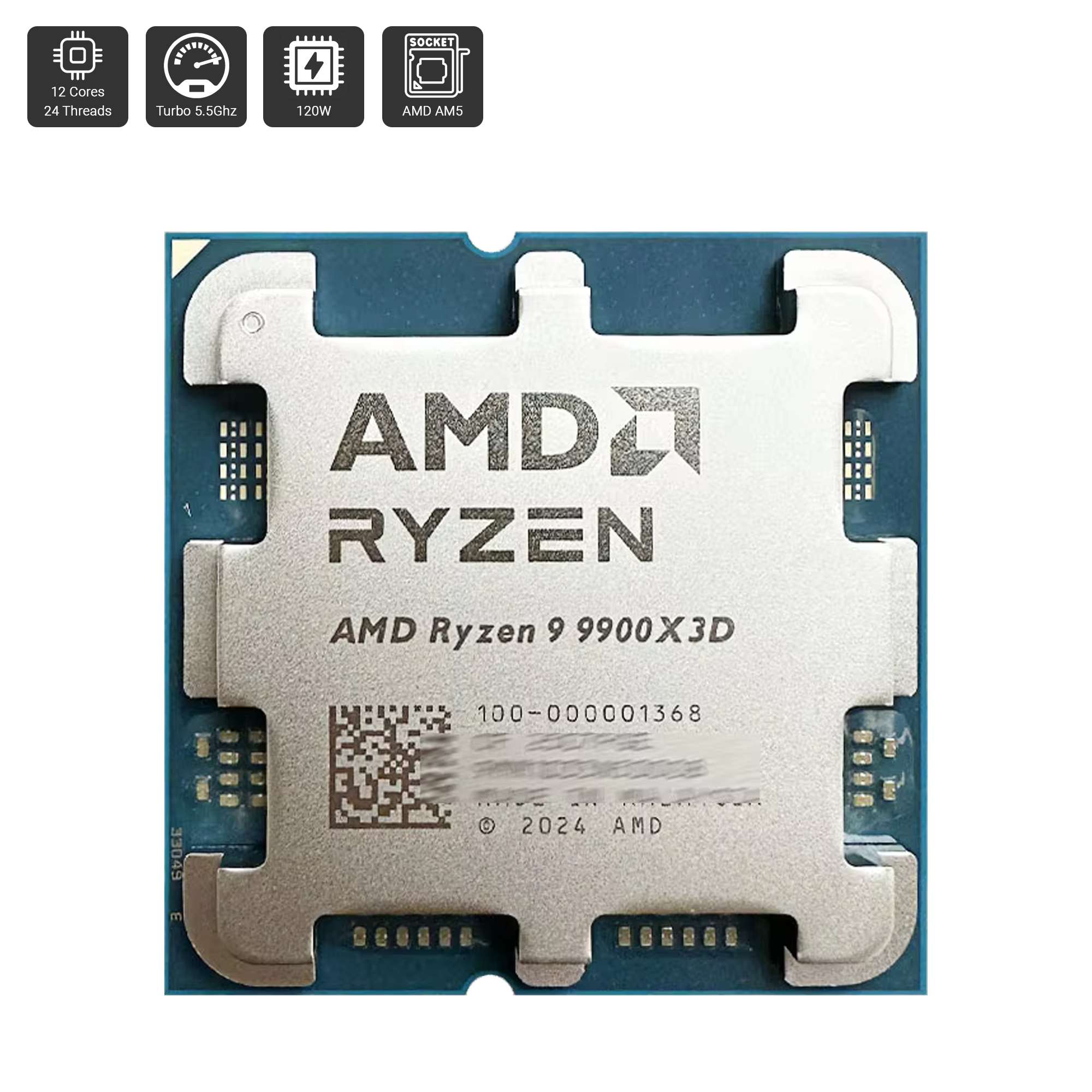 AMD  RYZEN 9 9900X3D 4.4GHZ 12MB 120W AM5 FANSIZ (TRAY)