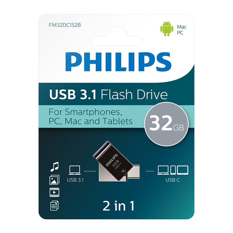 PHILIPS PHILIPS 32GB USB3.1 TYPE-C 100/150 MB/S FM32DC152B/00