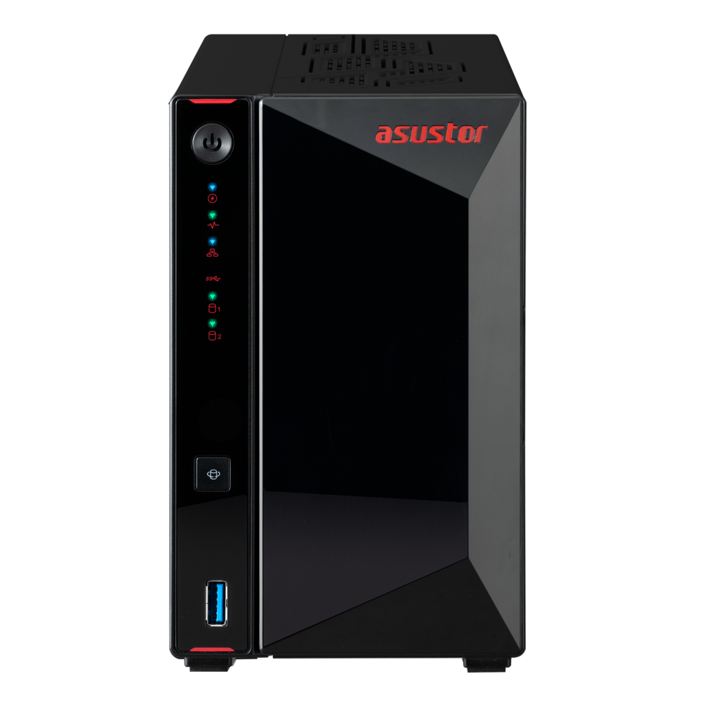 ASUSTOR AS5402T Intel N5105/4GB-DDR4(8GB Ram Desteği)/2 Yuvalı(2x22TB Desteği)-4xM.2/2x 2.5GbE/2x USB 3.2/HDMI 2.0b