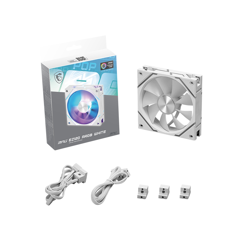 MSI MSI MPG EZ120 ARGB WHITE-1W ARGB 120MM MANYETIK DAISY-CHAIN BEYAZ KASA FANI-97414