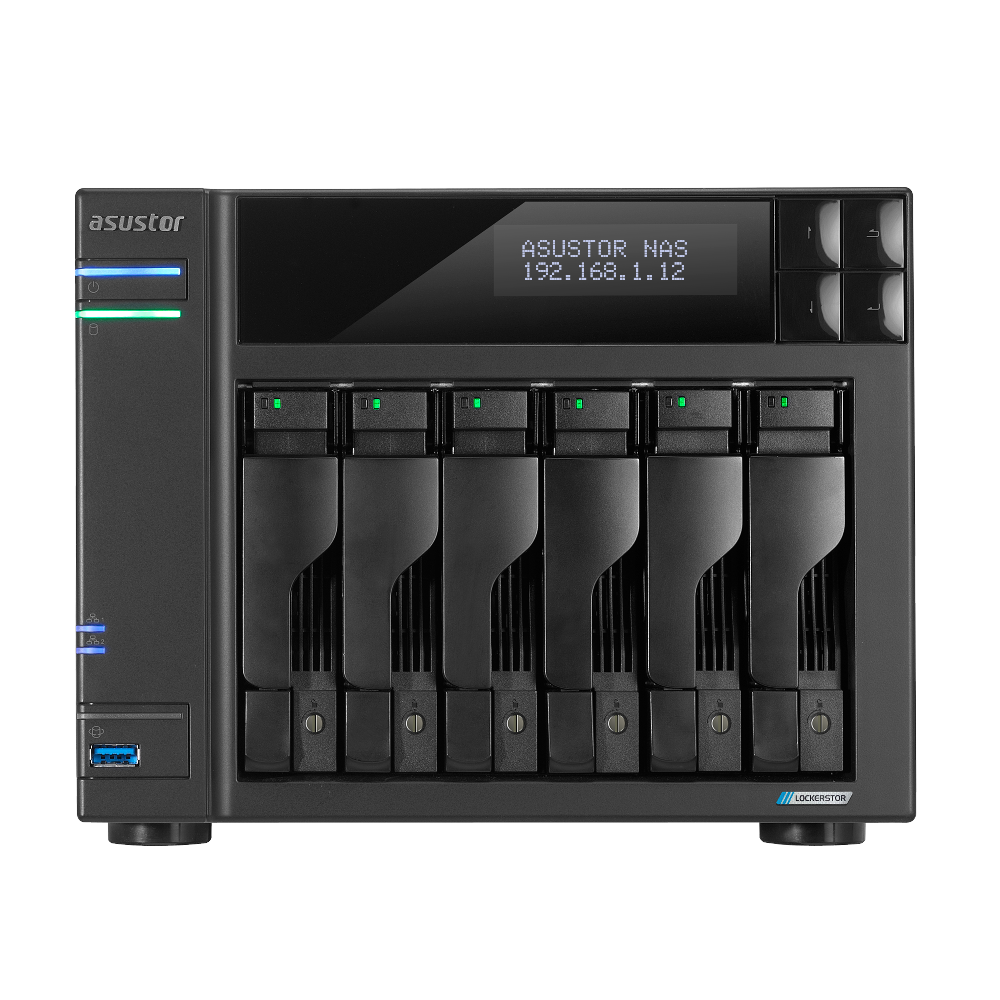ASUSTOR  AS6706T 6 SLOT TOWER NAS CELERON 2GHz QUAD 8GB DDR4 2x2.5GBE-95985