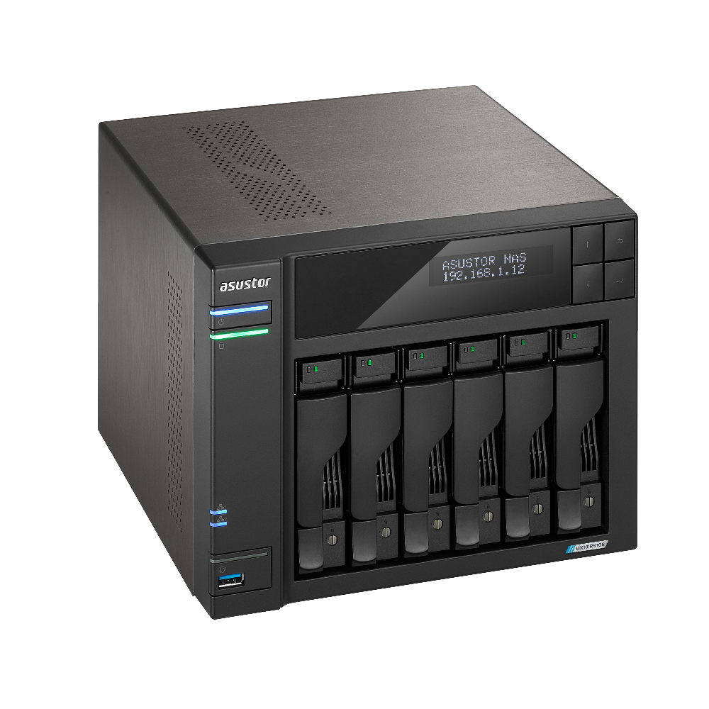 ASUSTOR  AS6706T 6 SLOT TOWER NAS CELERON 2GHz QUAD 8GB DDR4 2x2.5GBE-95986