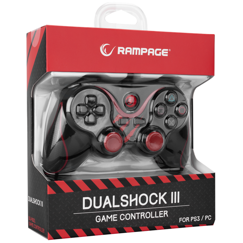 RAMPAGE  SG-R601, Kırmızı, PC/PS3, 1.8mt Kablolu, Çift Titreşimli, GAMEPAD