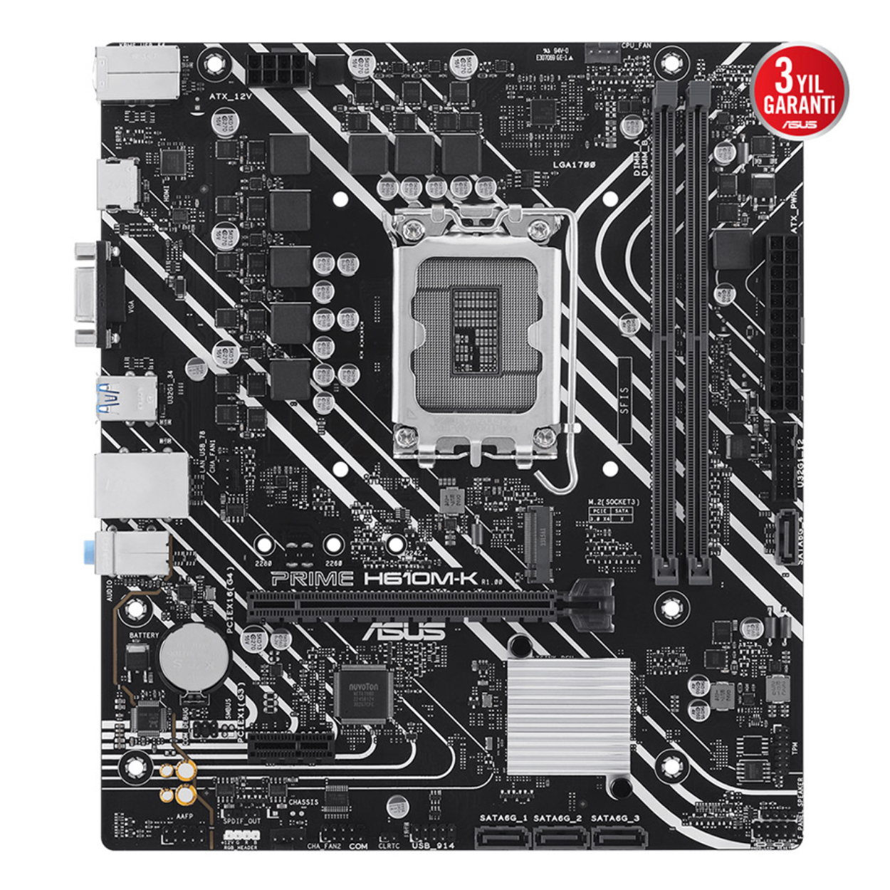 ASUS H610M-K 1700P DDR5 (2xDIMM-96GB) 5600Mhz VGA/DVI/HDMI mATX (90MB1GA0-M0EAY0)-80163