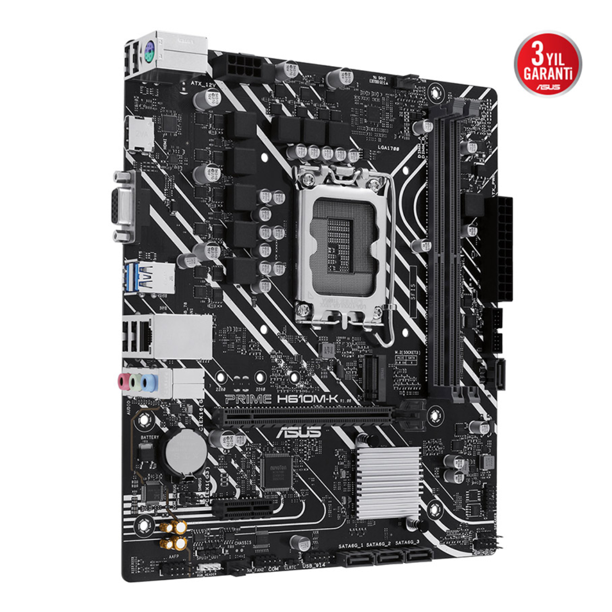 ASUS H610M-K 1700P DDR5 (2xDIMM-96GB) 5600Mhz VGA/DVI/HDMI mATX (90MB1GA0-M0EAY0)-80164