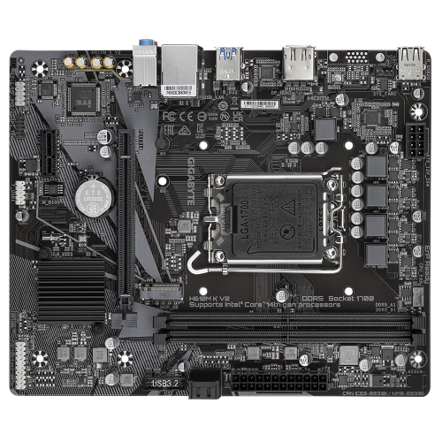 GIGABYTE GIGABYTE H610M K V2, rev.1.0, 2xDDR5, M.2, DP, HDMI, 12-13.Nesil, LGA1700 Soket, Anakart-93277
