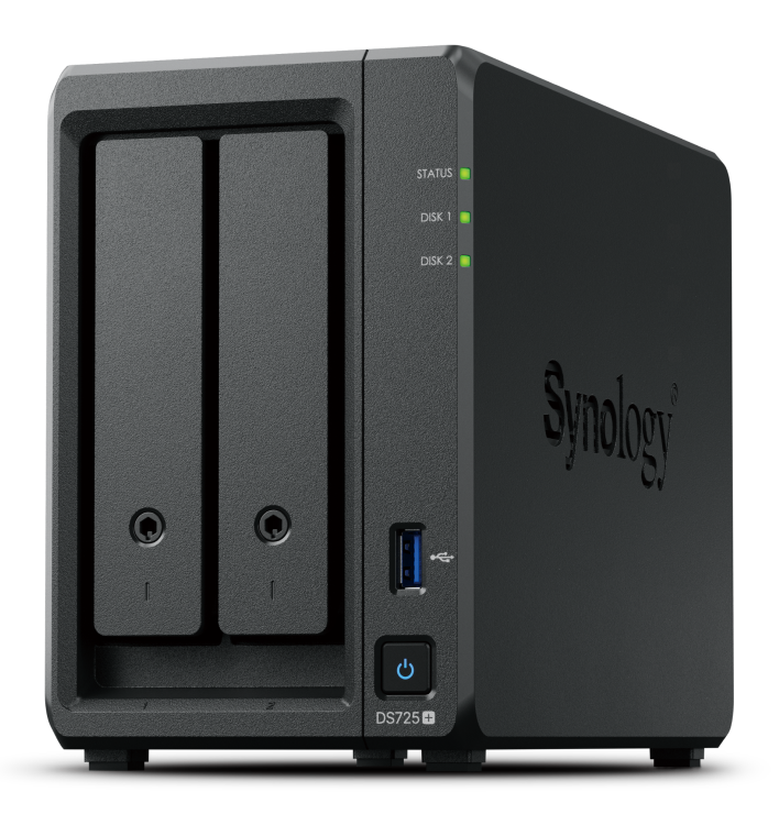 SYNOLOGY DS725+ DiskStation AMD Ryzen R1600/4GB DDR4 (Maks.32GB)/2(3.5"/2.5" HDD/SSD) + 2(NVMe M2 SSD) Yuva Destekli Nas Storage