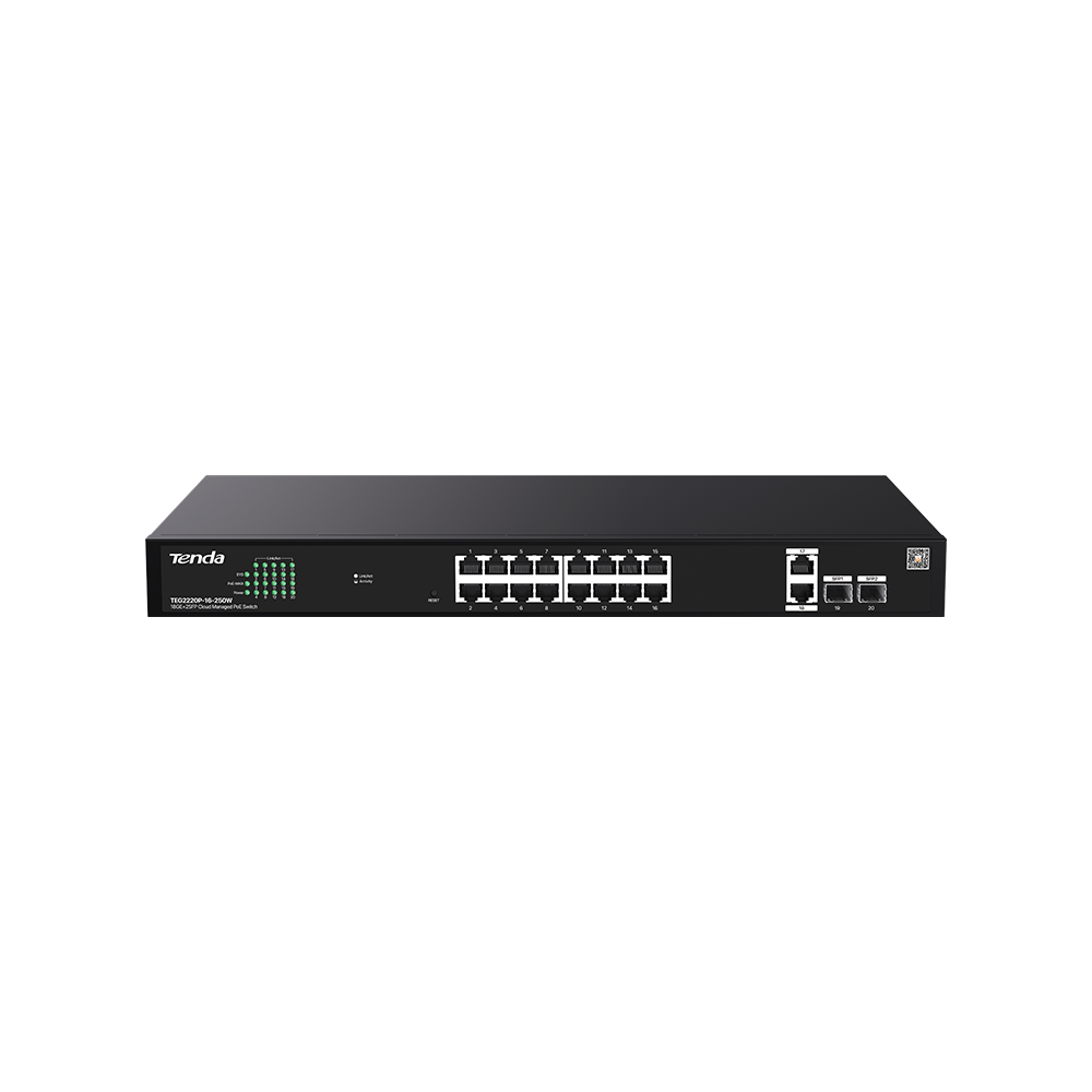 TENDA 18GE+2SFP Cloud Managed PoE Switch