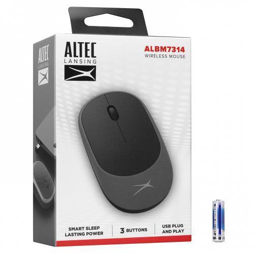 ALTEC LANSING  ALBM7314, Gri-Siyah, 2.4GHz USB, 1200DPI, Kablosuz Optik Mouse 
