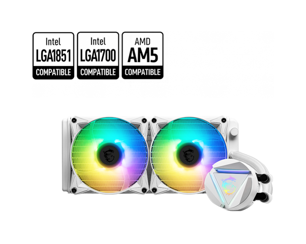 MSI  MAG CORELIQUID 240R V2 WHITE 240mm Beyaz Sıvı Soğutucu ve Kontrolcüsü