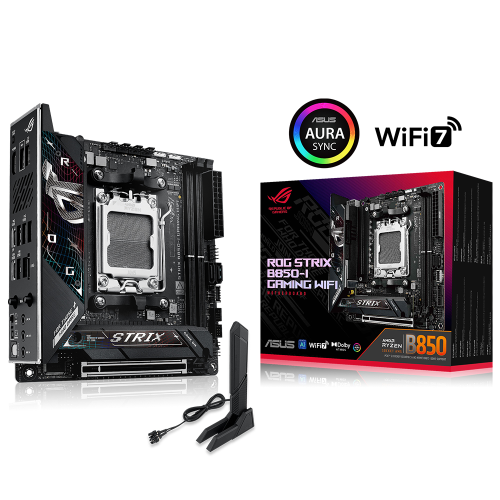 ASUS ASUS ROG STRIX B850-I GAMING WIFI, 2xDDR5, 2xM.2, HDMI, DP, Type-C, Wi-Fi 7, Bluetooth v5.4, Mini ITX, AM5 Soket GAMING Anakart
