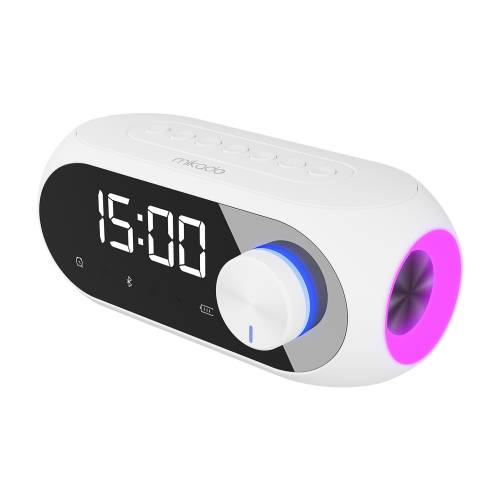 MIKADO MIKADO MD-W7, Beyaz, 5W, FM Radyo, USB, AUX, Bluetooth, Kablosuz, Taşınabilir, 1200mAh Batarya, Alarmlı Saat, Derece ve Speaker