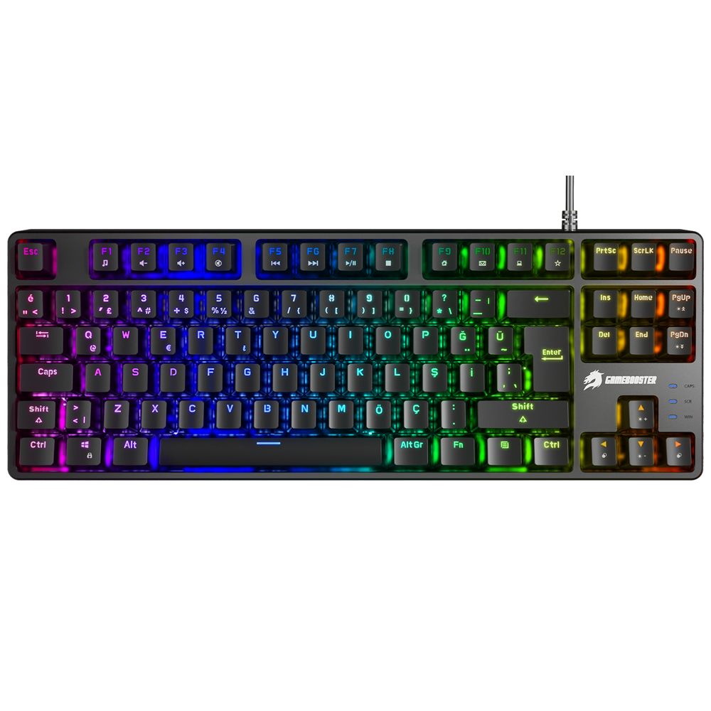GAMEBOOSTER  G23 Enigma TKL Rainbow Aydınlatmalı Red Switch Mekanik Siyah Oyun Klavyesi