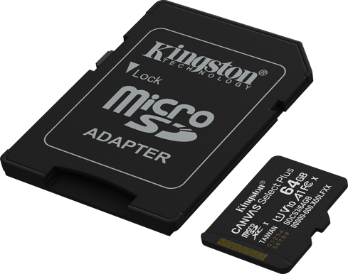 KINGSTON 64GB MICROSD CANVAS SELECT PLUS A1 SDCS3/64GB
