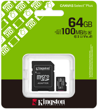 KINGSTON 64GB MICROSD CANVAS SELECT PLUS A1 SDCS3/64GB-92089