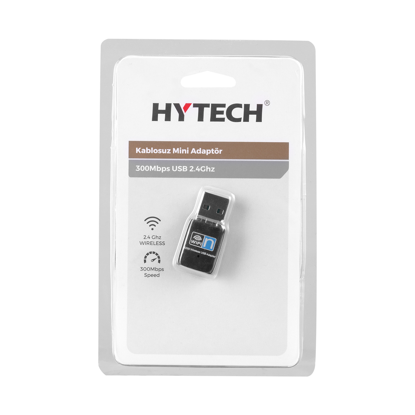 HYTECH  HY-300N, 300Mbp, 2.4Ghz, Dahili Anten, USB2.0, WIRELESS, Mini ETHERNET