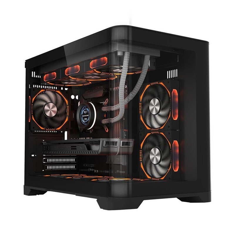 1ST PLAYER 1ST PLAYER UVIEW UV6 SİYAH 750W 80+ SILVER ATX 3.1 ARGB 3X12CM FAN PANORAMİK TEMPERLİ CAM USB 3.0 M-
