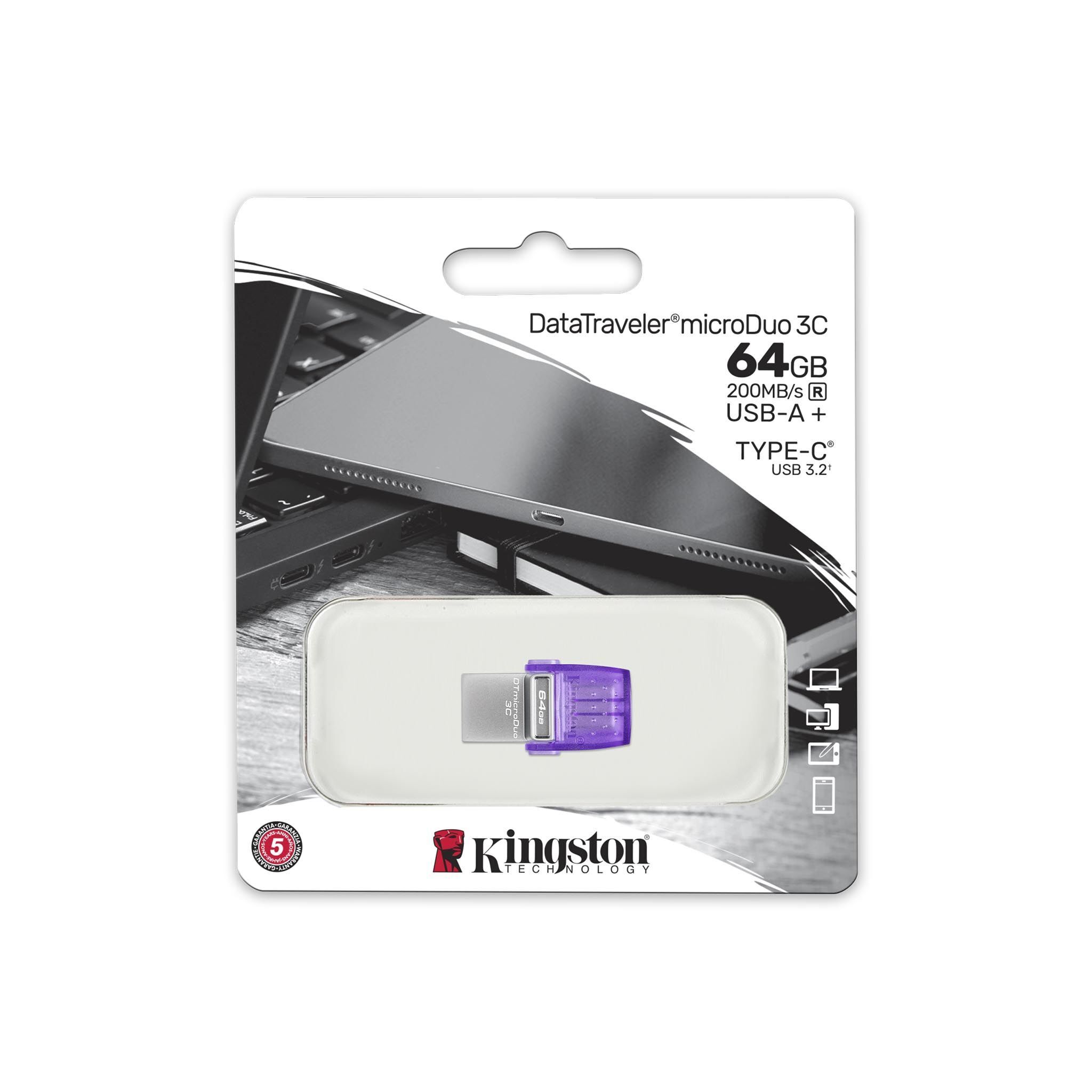 KINGSTON DTDUO3CG3/64GB 64GB DataTraveler Microduo Typc C USB Bellek