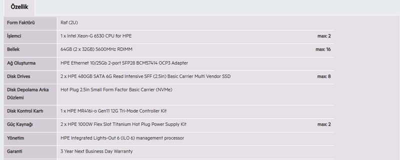HPE HPE DL380 Gen11 Gold 6530 64GB-2x480G-2U (P81787)-97372