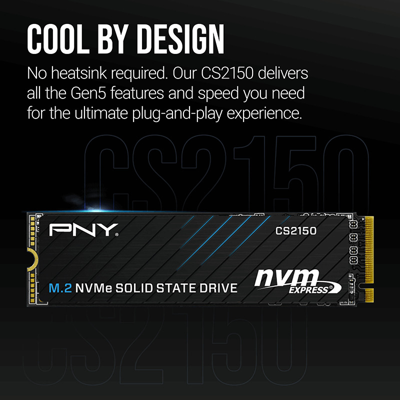 PNY  CS2150 2TB  10200/8500 NVMe PCIe Gen5x4 M.2 SSD (M280CS2150-2TB-TB)