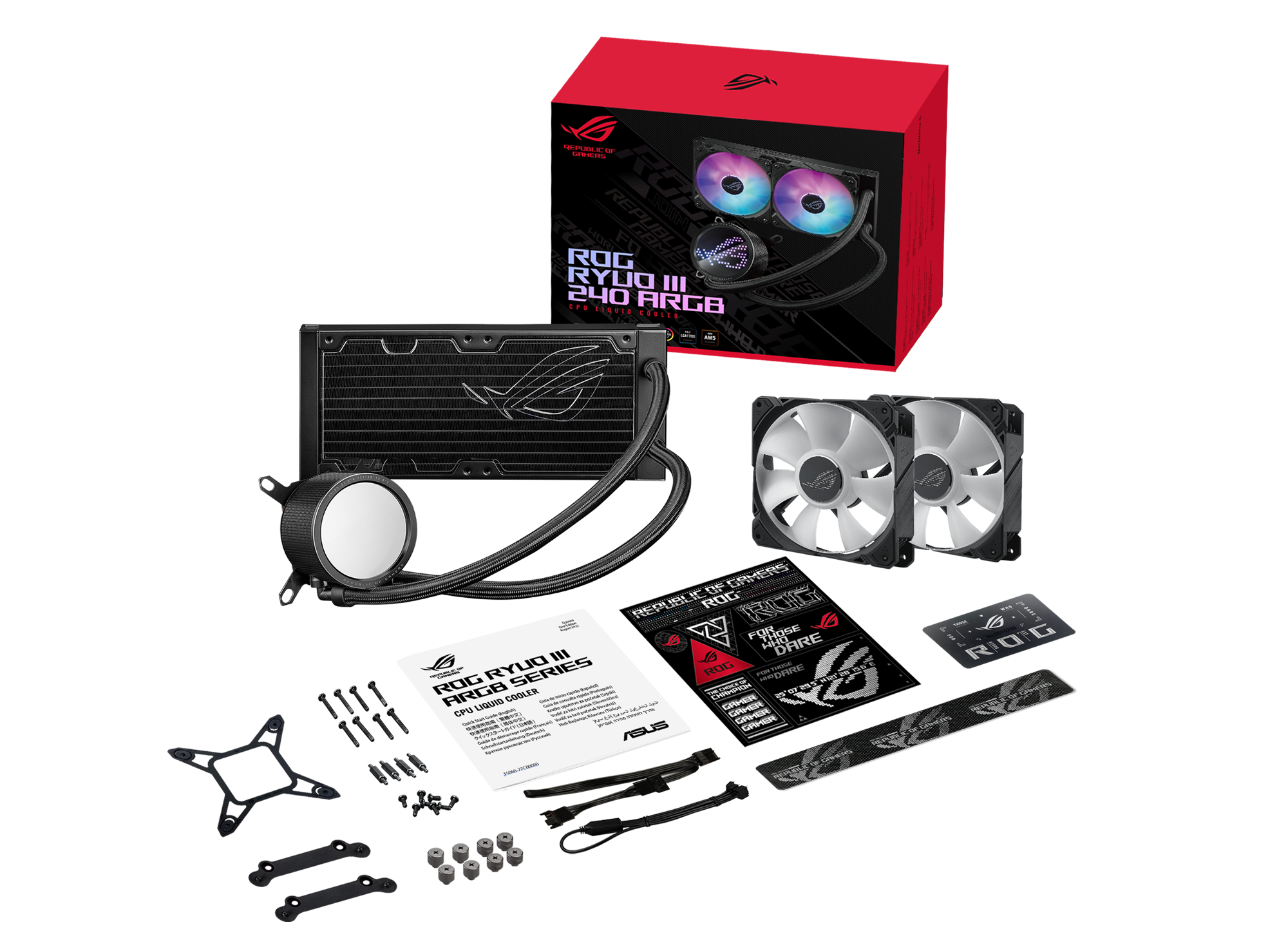 ASUS  ROG RYUO III 240 ARGB ANIME MATRIX LED EKRAN ADRESLENEBİLİR RGB FAN ROG ARGB CPU SOĞUTUCUSU-83493