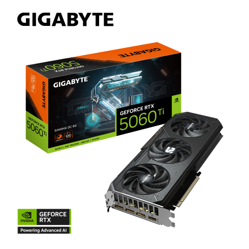 GIGABYTE GIGABYTE GV-N506TGAMING OC-8GD, RTX5060TI, GAMING OC, 8Gb, GDDR7, 128BIT, 3 Fanlı, 1xHDMI, 3xDP, GAMING Ekran KARTI