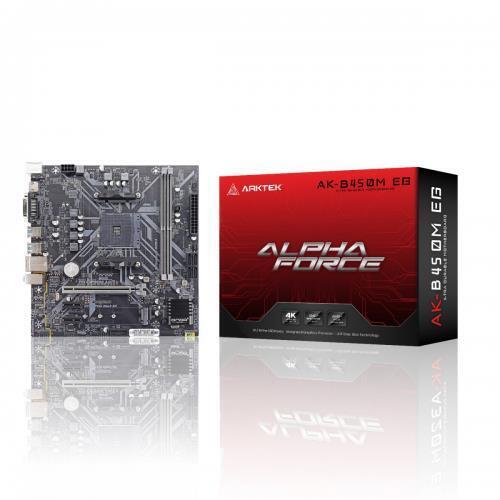 ARKTEK  ARKTEK ALPHA FORCE, AK-B450M EG, 2xDDR4, M.2, D-SUB, DVI, HDMI, AM4 Soket Anakart 