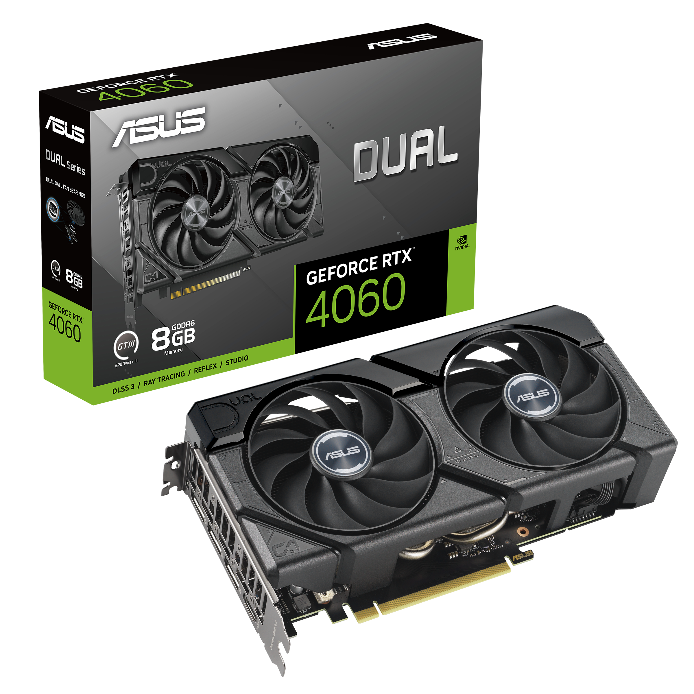 ASUS  DUAL-RTX4060-O8G-EVO, 8Gb, 128Bit, GDDR6, 1xHDMI, 3xDP GAMING Ekran Kartı