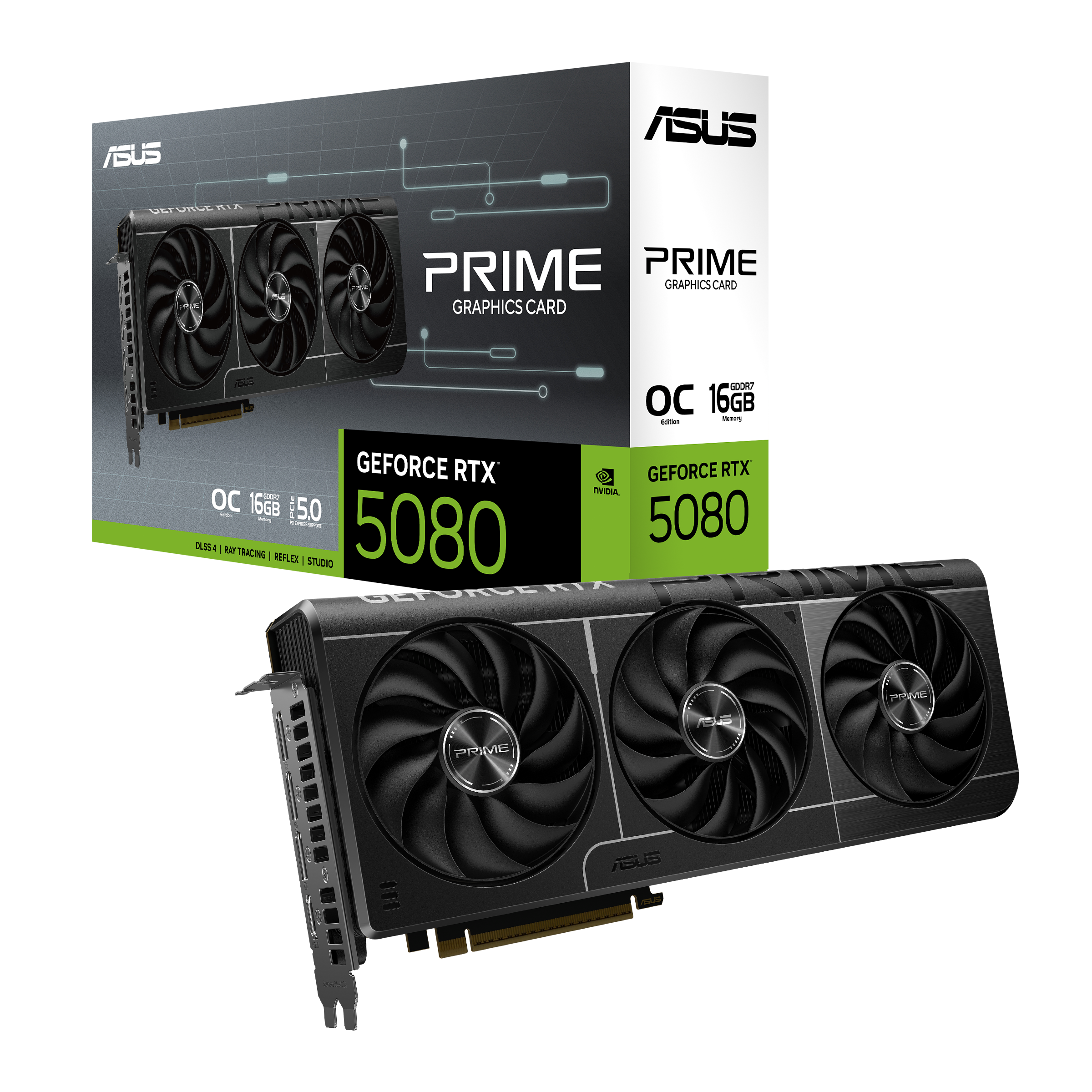 ASUS  PRIME-RTX5080-O16G NVIDIA GEFORCE RTX5080 16GB GDDR7 256bit OC 1xHDMI 3xDP DLSS4 EKRAN KARTI