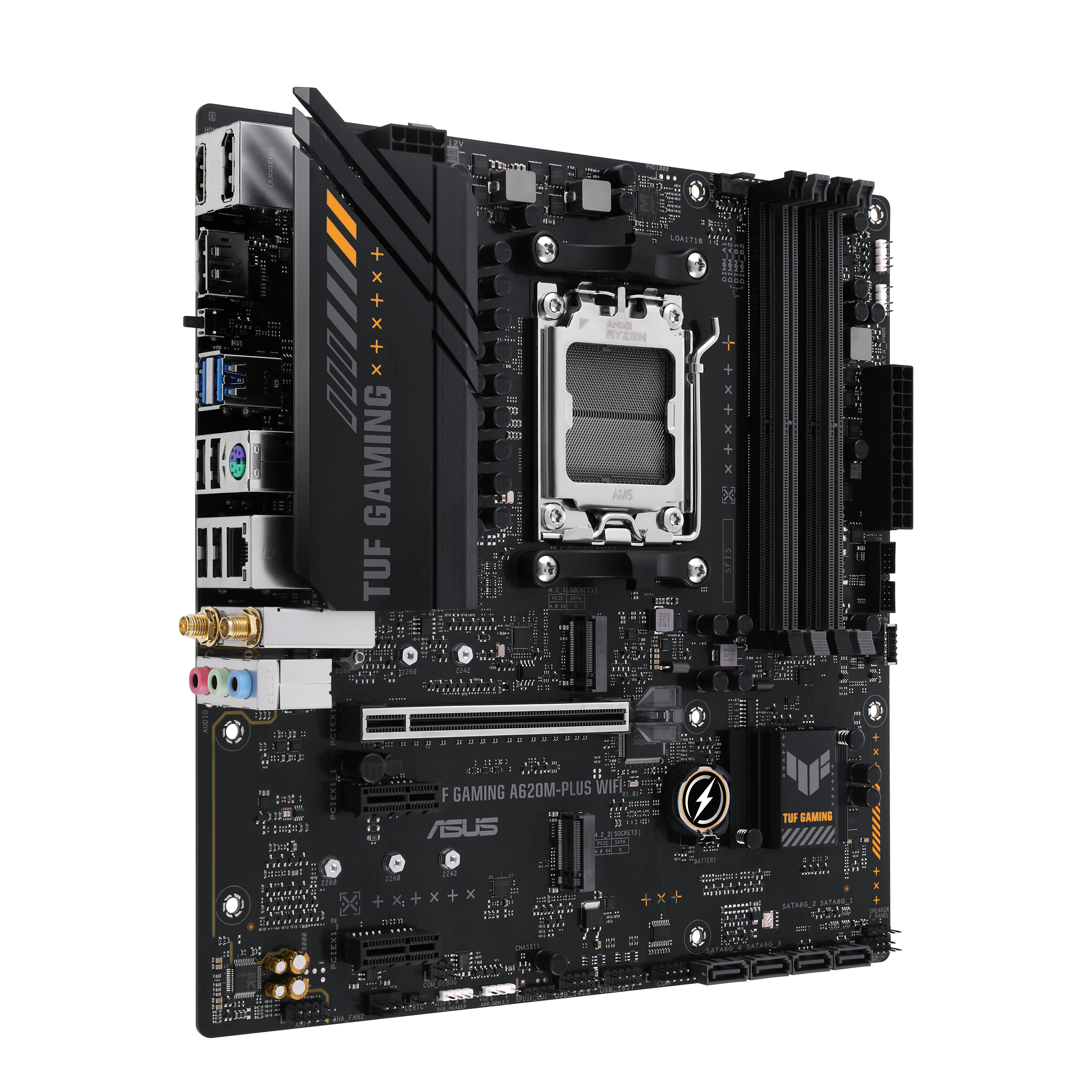 ASUS  TUF GAMING A620M-PLUS WIFI AM5 DDR5 6400 HDMI DP M2 BT RGB GBit mATX-93723