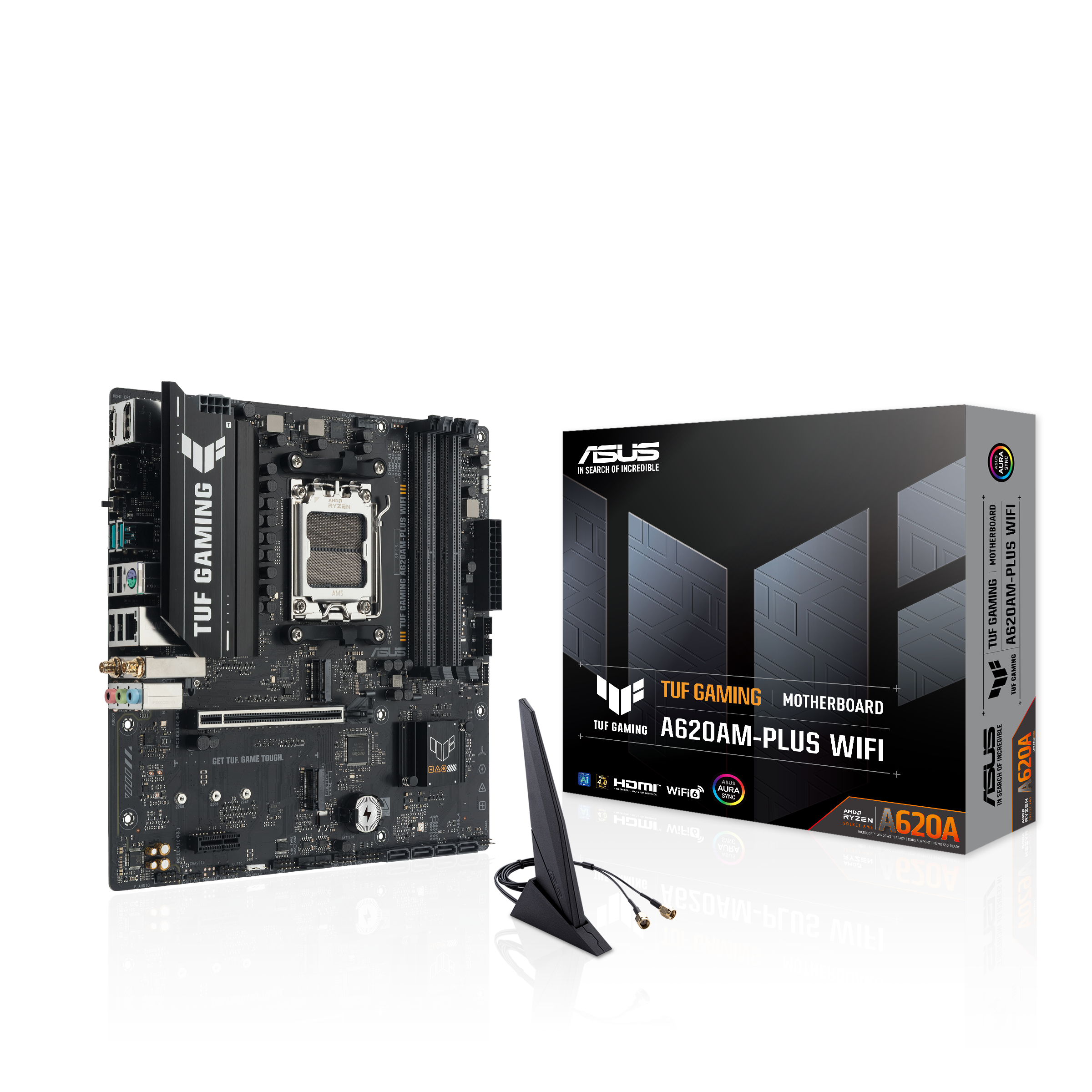 ASUS ASUS TUF GAMING A620AM-PLUS WIFI, 4xDDR5, 2x M.2, HDMI, 2xDP, Wi-Fi 6, Bluetooth v5.3, AM5 Soket GAMING Anakart