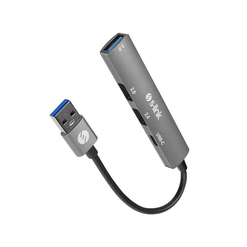 SLINK S-LINK SW-U322 2*USB2.0, 1*USB3.0, 1*TYPE-C METAL USB HUB ÇOKLAYICI 