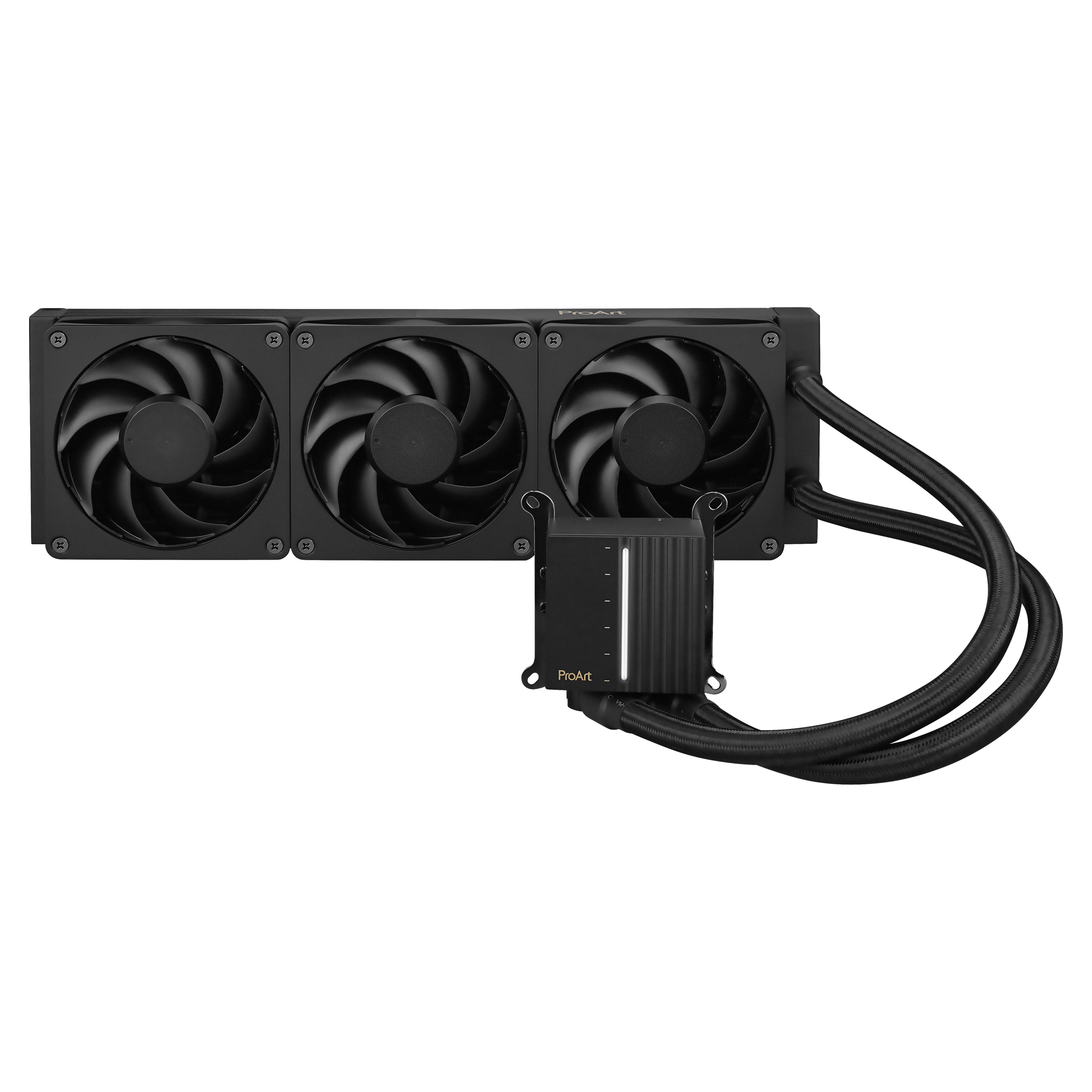 ASUS  PROART LC 360 MM AYDINLATMALI SİSTEM DURUM GÖSTERGESİ VE ÜÇ MAT SİYAH ALPHACOOL APEX STEALTH METAL POWER FANLARI