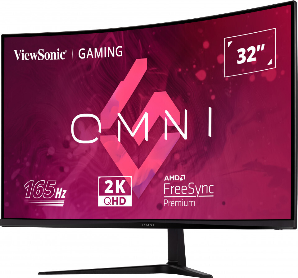 VIEWSONIC  VX3218C-2K GAMING MONITOR 31,5 1ms 165Hz VA 2560x1440 2K 250 HDMI DP 16:9 80M:1 16.7M HOPARLOR 3 KENAR CERCEVESIZ 1500R KAVIS F-95420