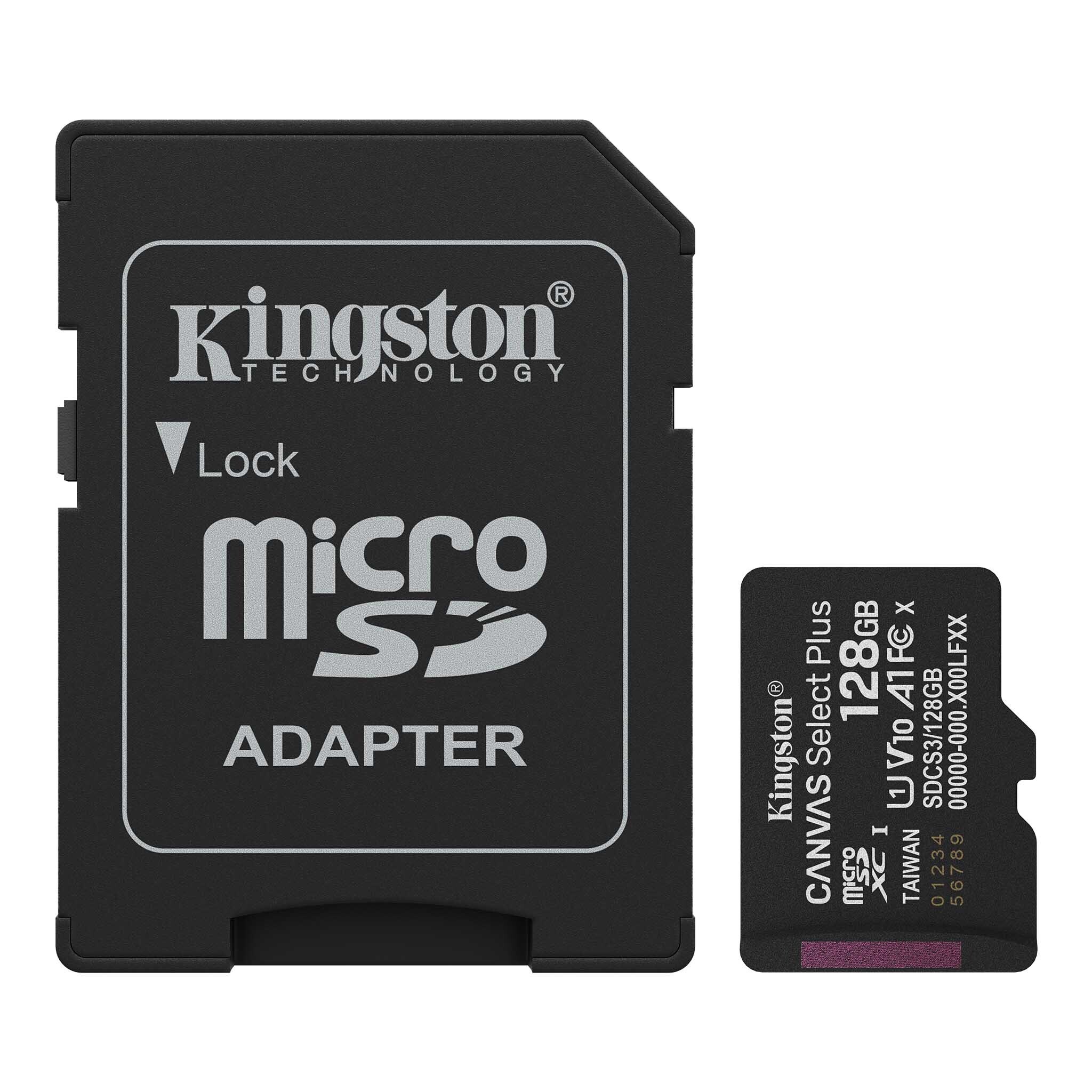 KINGSTON 128GB microSDXC Canvas Select Plus Gen3 150MB/s A1 Card + Adapter-93922