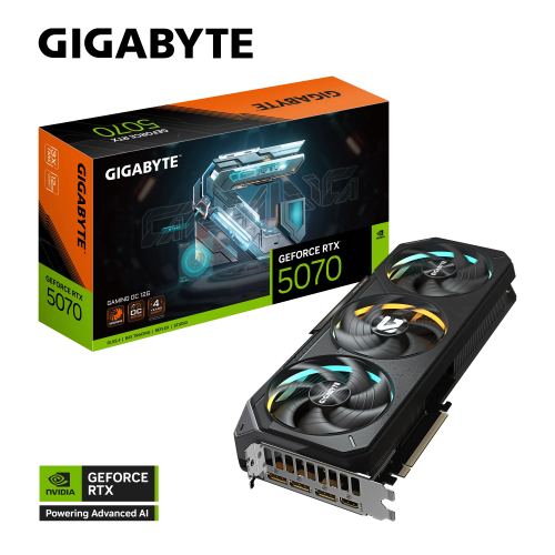 GIGABYTE GIGABYTE GV-N5070GAMING OC-12GD, RTX5070, GAMING OC, 12Gb, GDDR7, 192BIT, 3 Fanlı, 1xHDMI, 3xDP, RGB GAMING Ekran KARTI