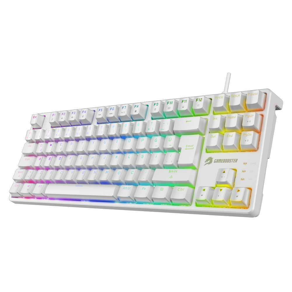 GAMEBOOSTER  G23 Enigma TKL Rainbow Aydınlatmalı Red Switch Mekanik Beyaz Oyun Klavyesi-80087