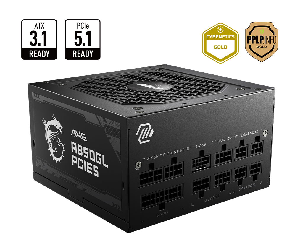 MSI  PSU MAG A850GL PCIE5 WHITE 850W 80+ GOLD POWER SUPPLY-BEYAZ