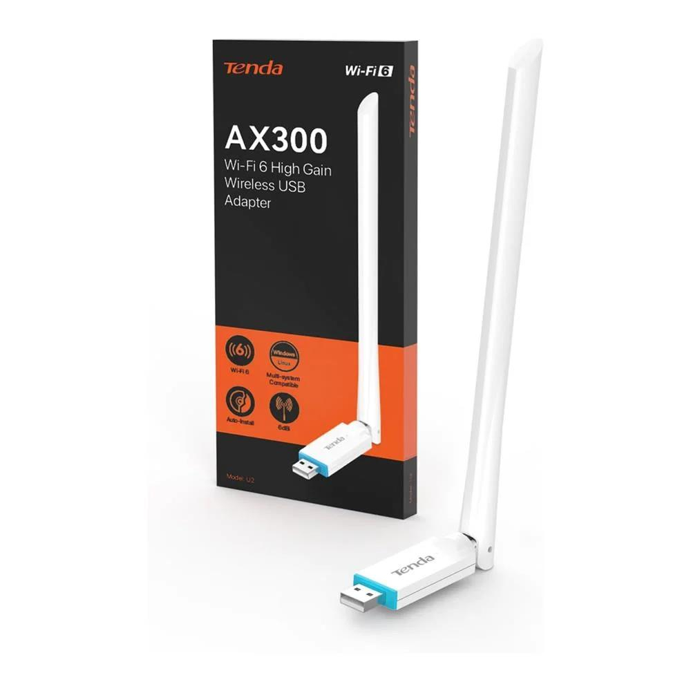 TENDA TENDA U2 AX300 HİGH GAİN WİFİ6 USB ADAPTÖR-84549