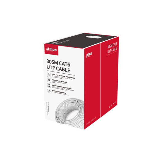 DAHUA DAHUA DH-PFM923I-6UN-C, CAT6 305m, 24AWG 0.53mm, UTP, %100 Bakır, LSZH Halogen Free Kablo, Beyaz Renk