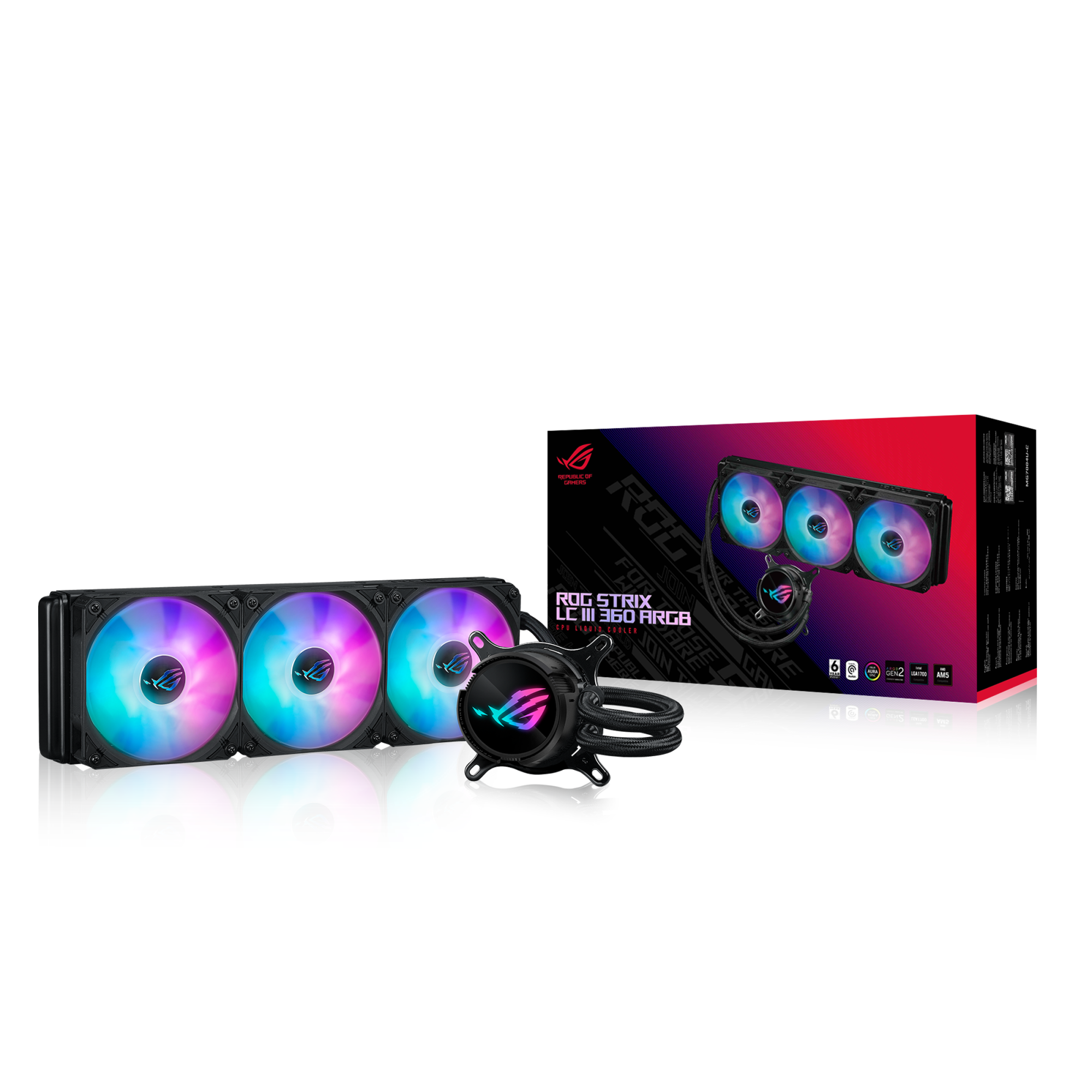 ASUS  ROG STRIX LC III 360 ARGB AURA SYNC RGB 120MM*3 ADRESLENEBİLİR RGB FAN CPU SIVI SOĞUTUCUSU