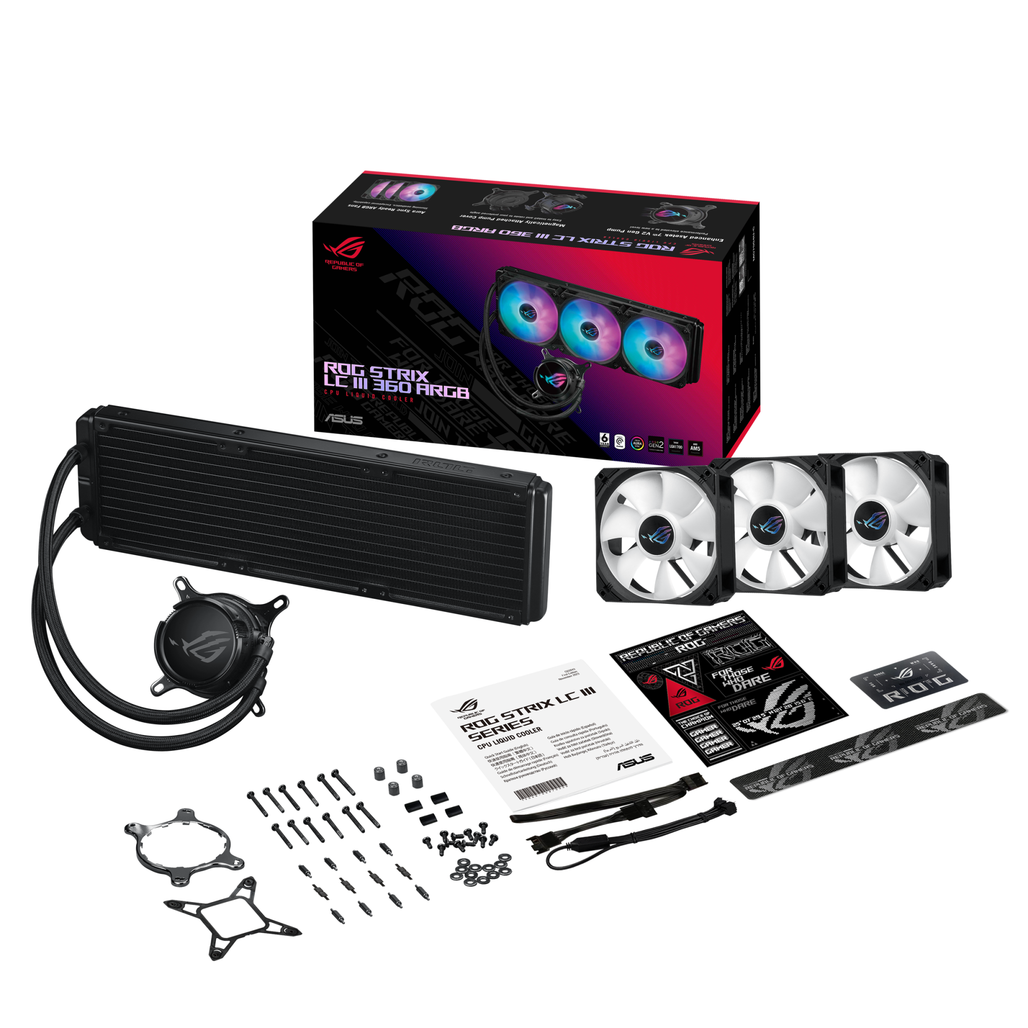 ASUS  ROG STRIX LC III 360 ARGB AURA SYNC RGB 120MM*3 ADRESLENEBİLİR RGB FAN CPU SIVI SOĞUTUCUSU-95789