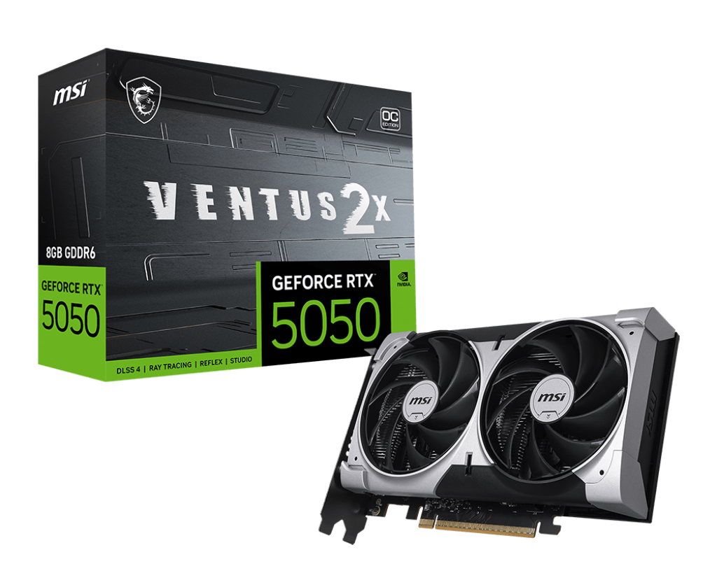 MSI MSI VGA GEFORCE RTX 5050 8G VENTUS 2X OC RTX5050 8GB GDDR6 128B DX12 PCIE 5.0 X16 (3XDP 1XHDMI)