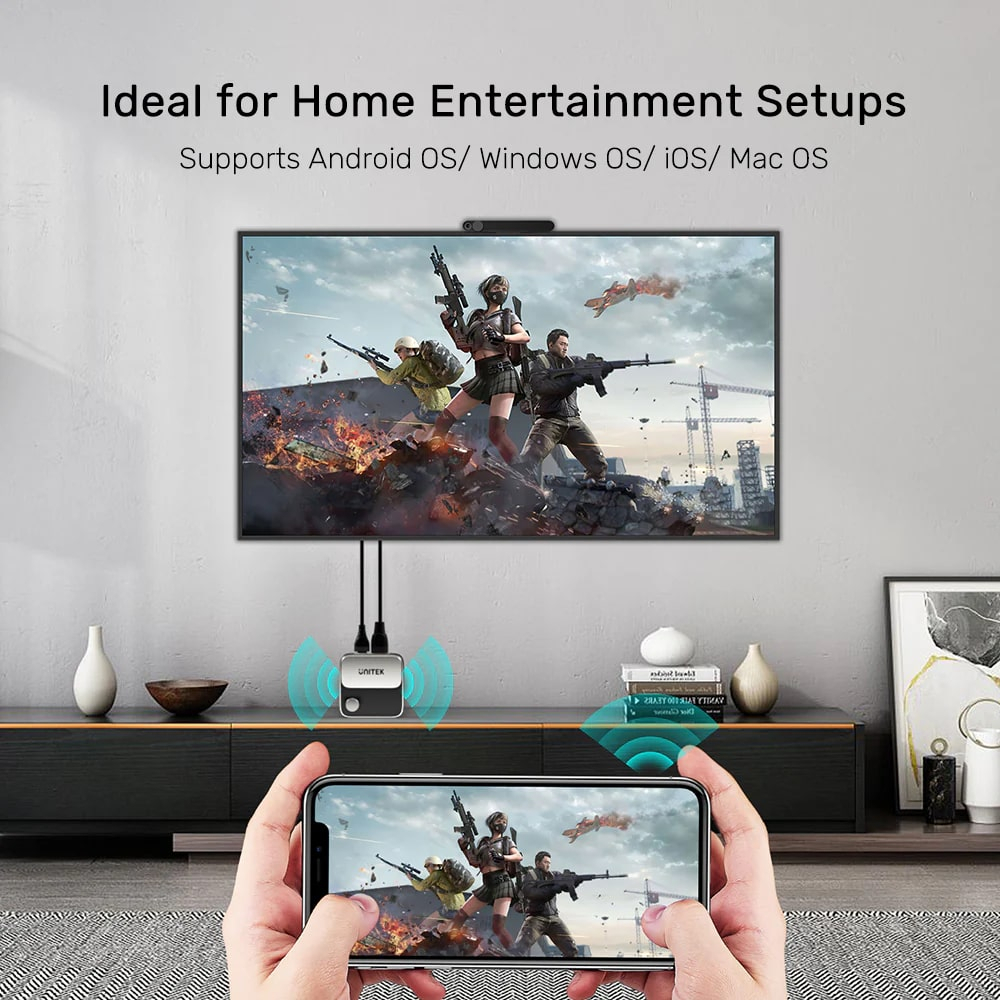 UNITEK WIRELESS 4K&60Hz KABLOSUZ GÖRÜNTÜ AKTARICI (V1162B01)-91106