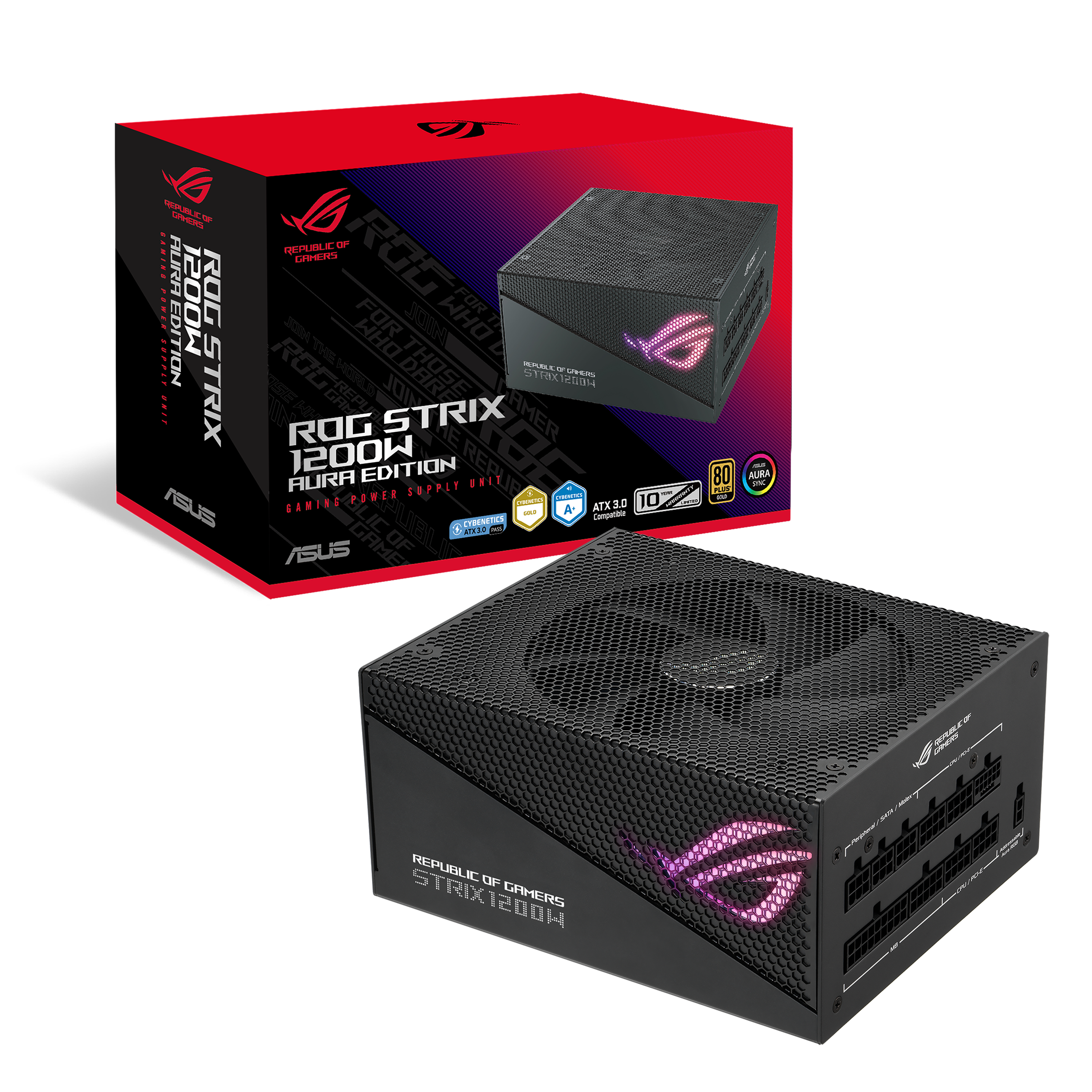 ASUS  ROG STRIX 1200G AURA 80 PLUS GOLD 1000W MODÜLER ATX 3.0 UYUMLU PCI-E 5.0 10 YIL GARANTİ