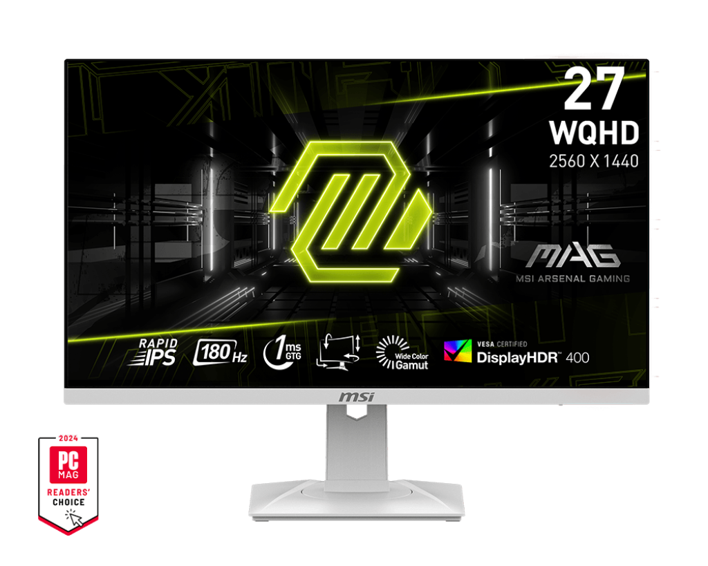 MSI  27 MAG 274QRFW 2560x1440 (WQHD) 16:9 FLAT RAPID IPS 180HZ 1MS FREESYNC PIVOT BEYAZ GAMING MONITOR