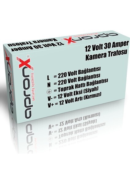 APRONX  APX-1230A 12V 30AH METAL KAMERA ADAPTÖRÜ-94965