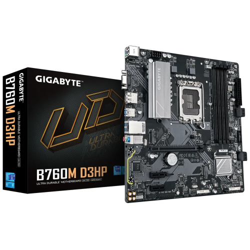 GIGABYTE GIGABYTE B760M D3HP DDR5, 4xDDR5, 2xM.2, DP, HDMI, VGA, 12-13.14.Nesil, LGA1700 Soket, Anakart