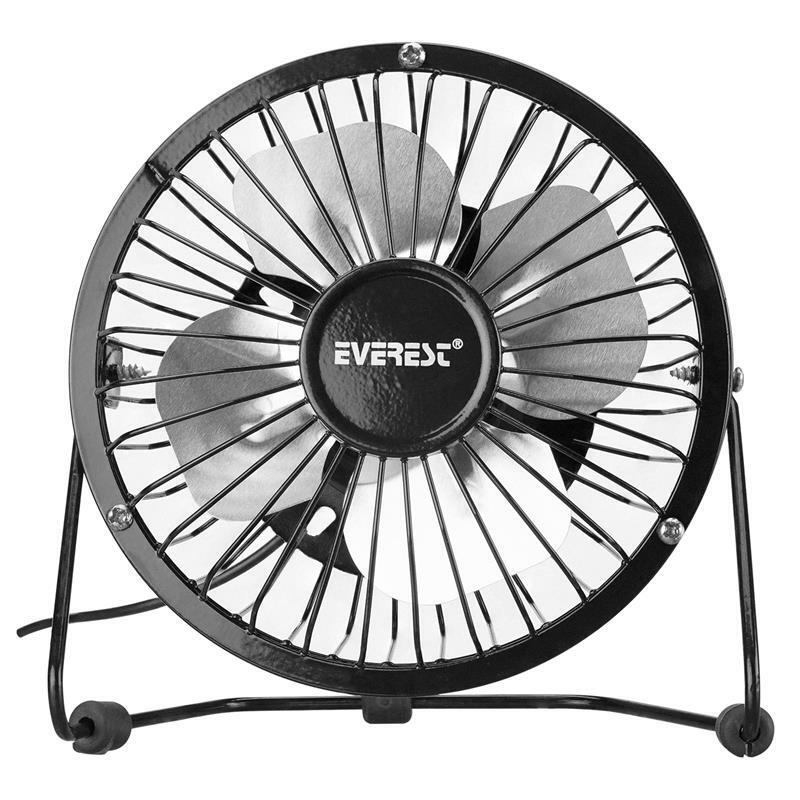 EVEREST  EFN-482 MASAÜSTÜ SİYAH METAL USB FAN
